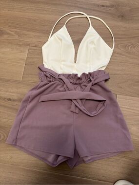 Ivory & Dusty Mauve Romper
